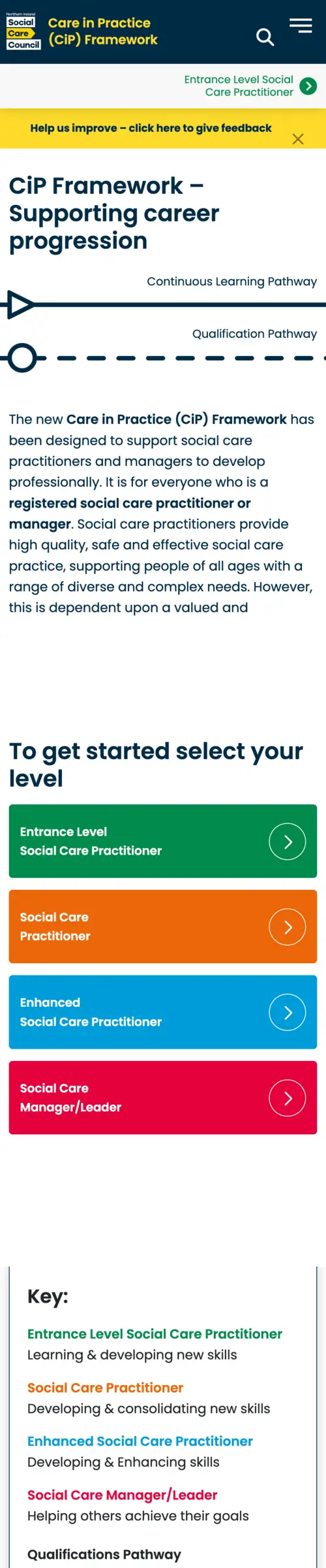 Care in Practice framework for NISCC shown on mobile