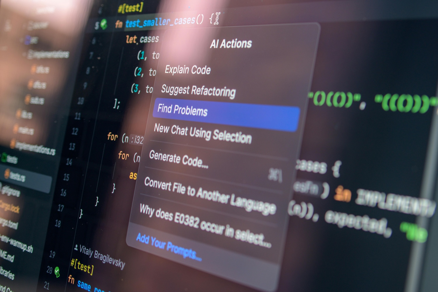 A web developer works on code for a bespoke website