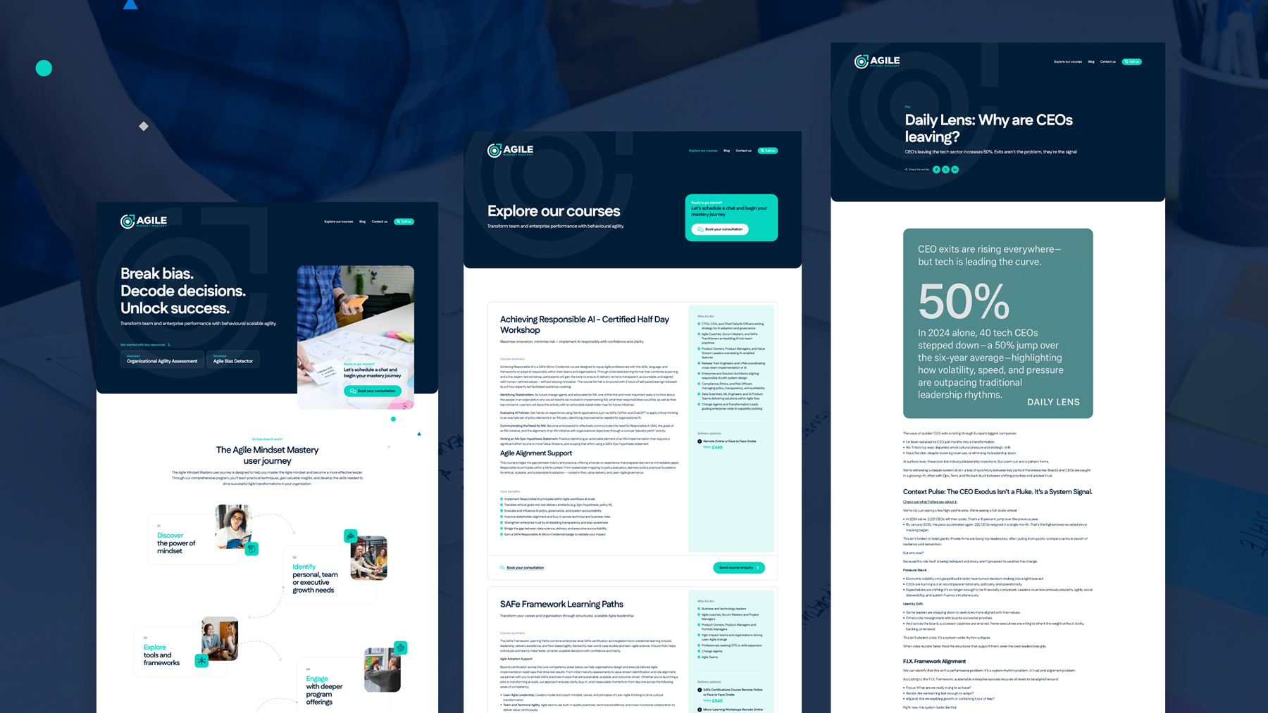 Agile Mindset Mastery Website Design by Element Seven responsive, modern