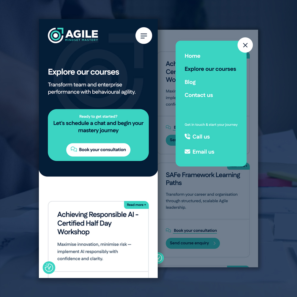 Agile Mindset Mastery Website Design by Element Seven responsive, modern