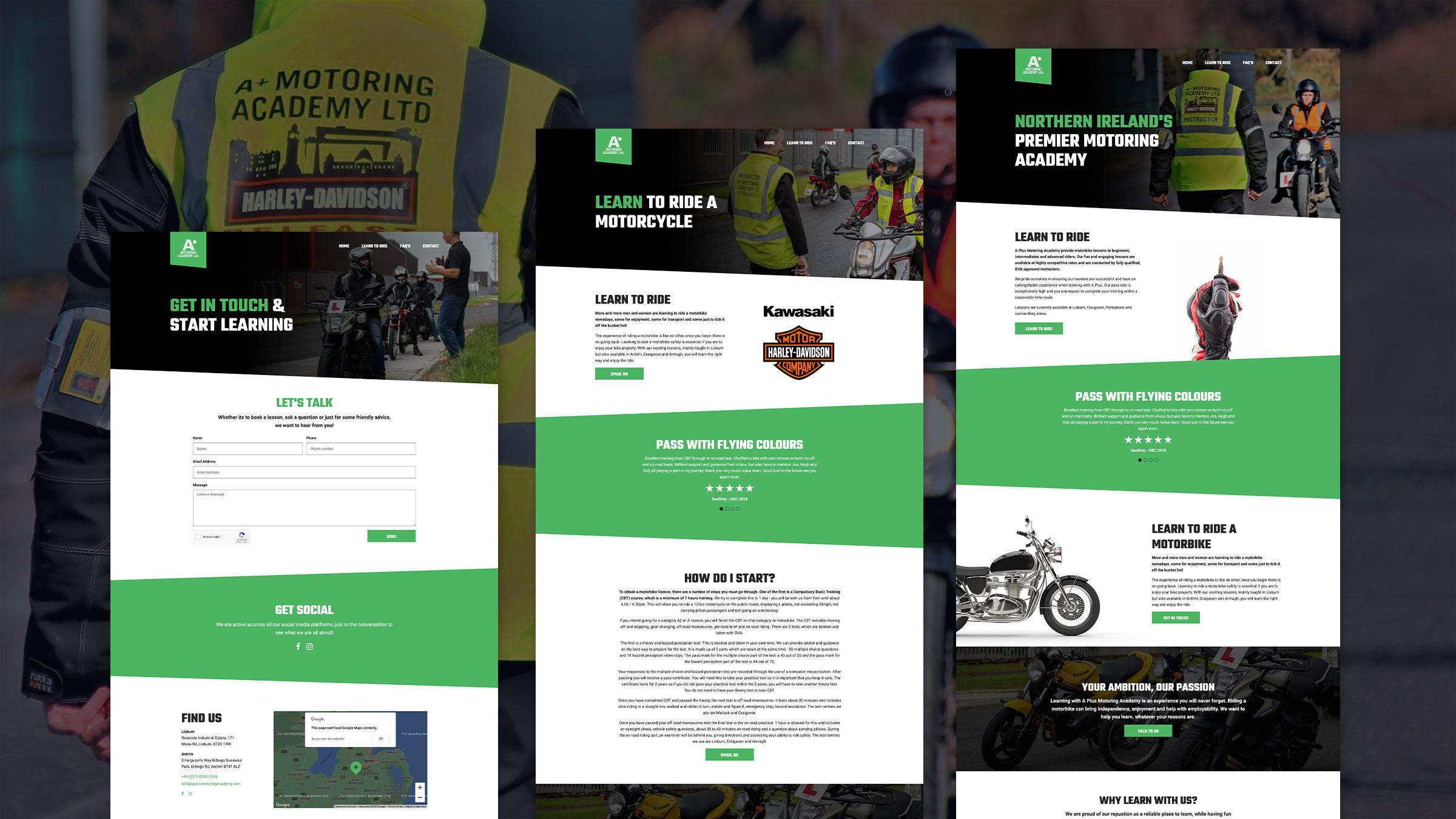 A Plus Motoring Academy Website Design by Element Seven respinsive, modern