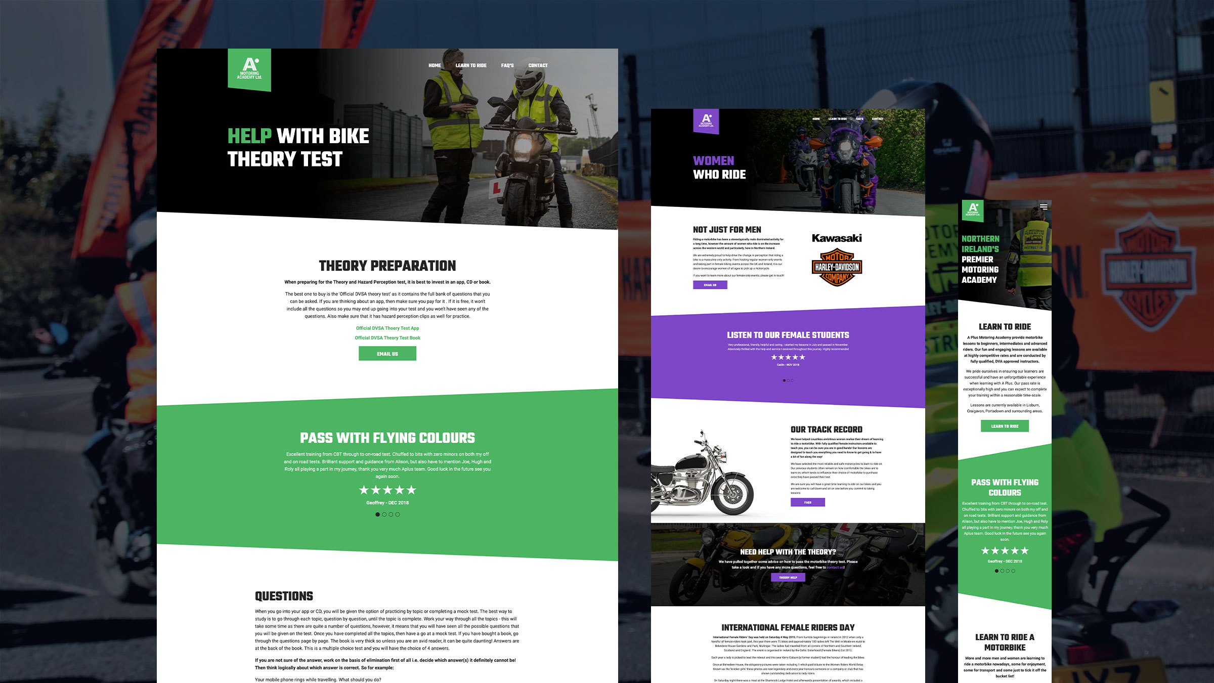 A Plus Motoring Academy Website Design by Element Seven respinsive, modern