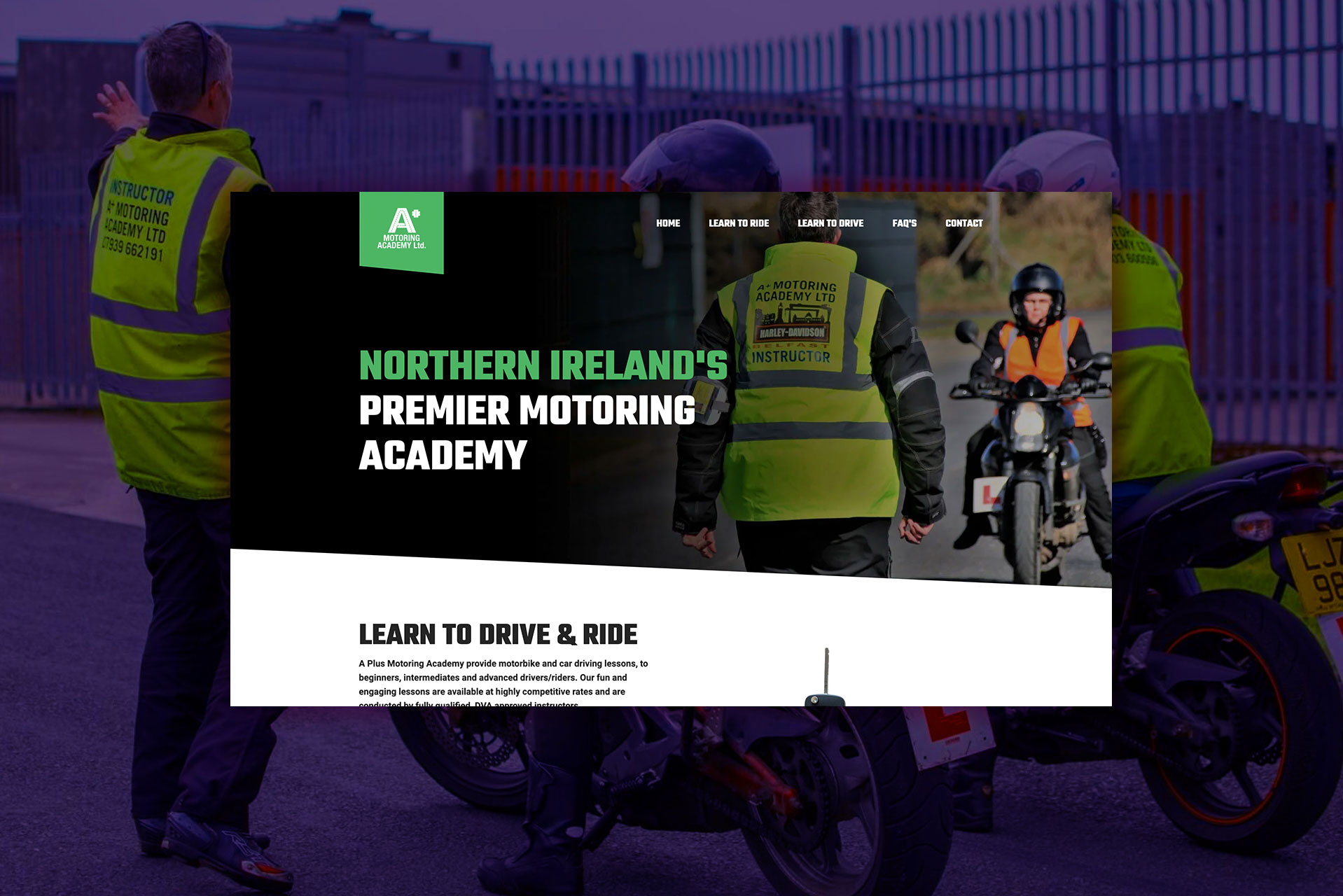 A Plus Motoring Academy Website Design by Element Seven respinsive, modern