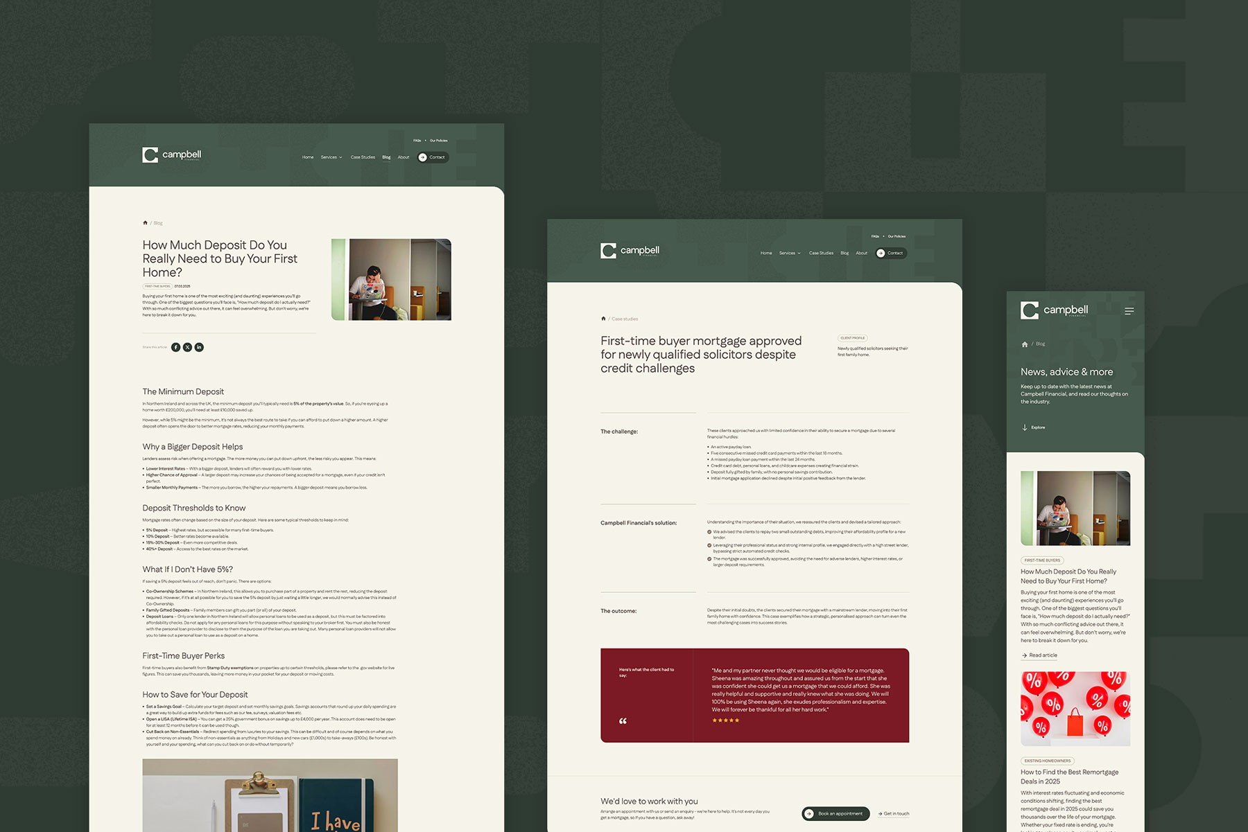 Campbell Financial Website Design by Element Seven resppnsive, modern