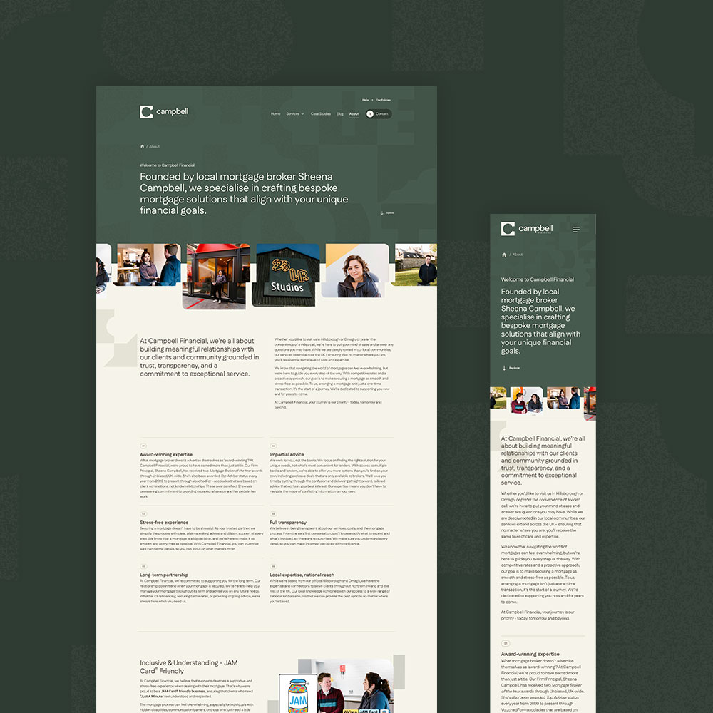 Campbell Financial Website Design by Element Seven resppnsive, modern