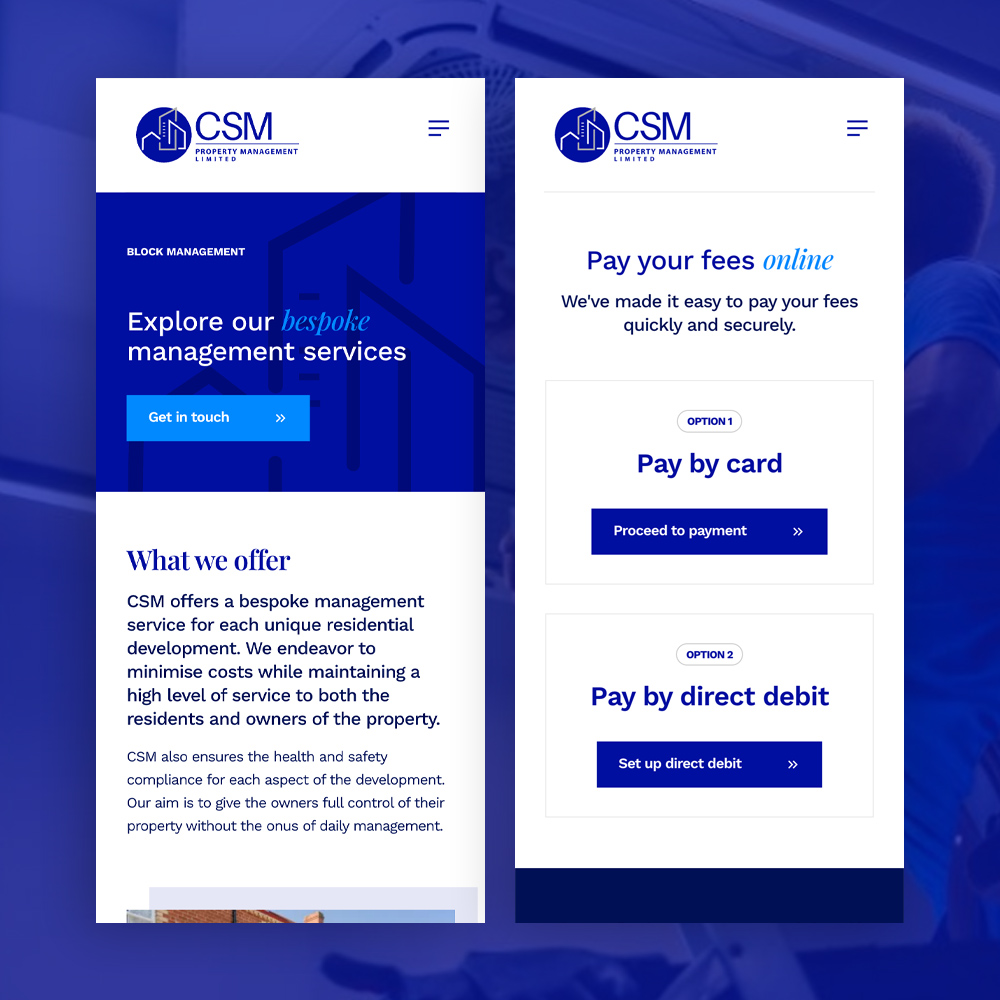 CSM Property Management Website Design by Element Seven responsive, modern