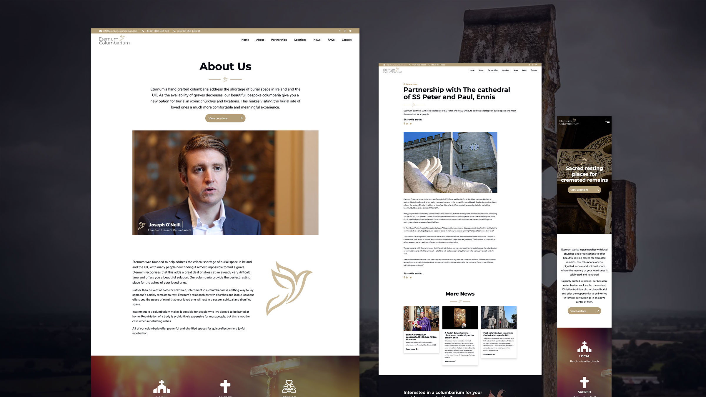 Eternum Website Design by Element Seven resppnsive, modern