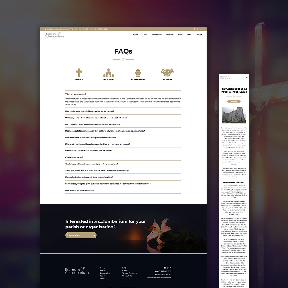 Eternum Website Design by Element Seven resppnsive, modern