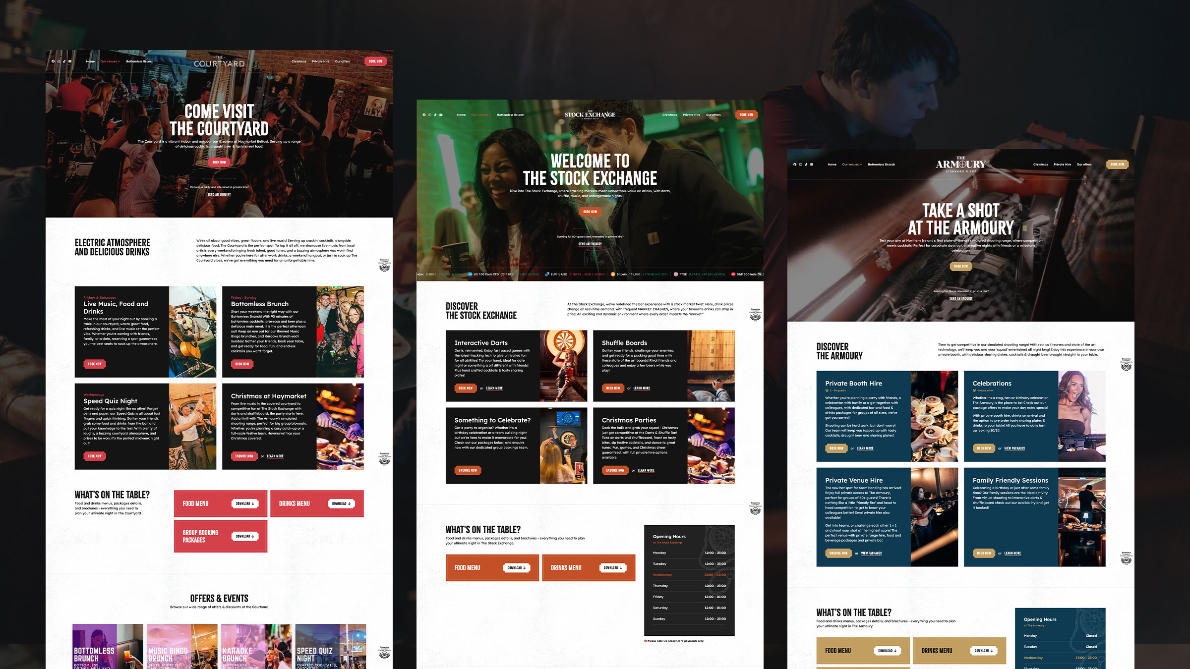 Further Haymarket pages covering events and promotions across the venues