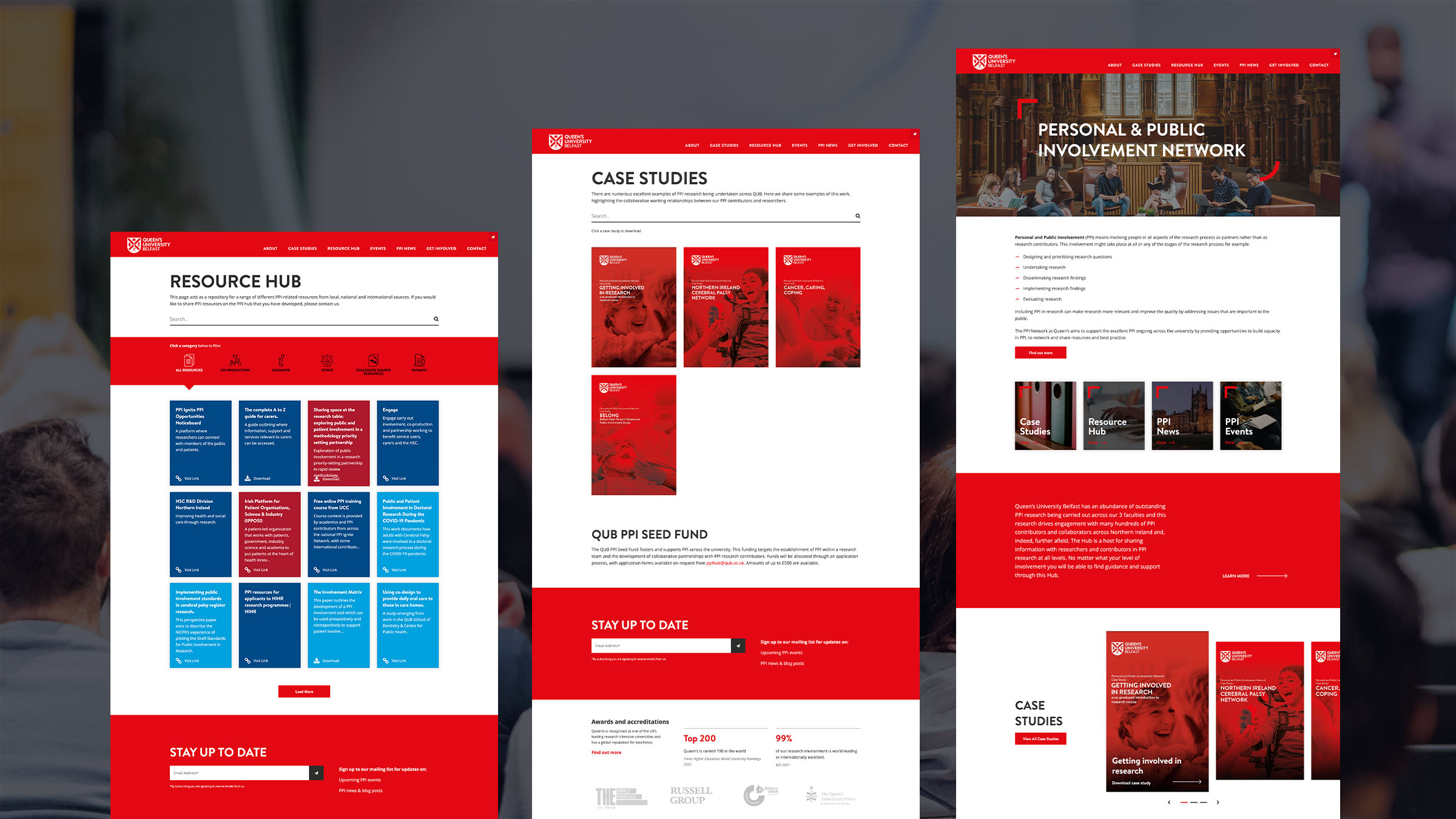 QUB PPI Hub Website Design by Element Seven responsive, modern