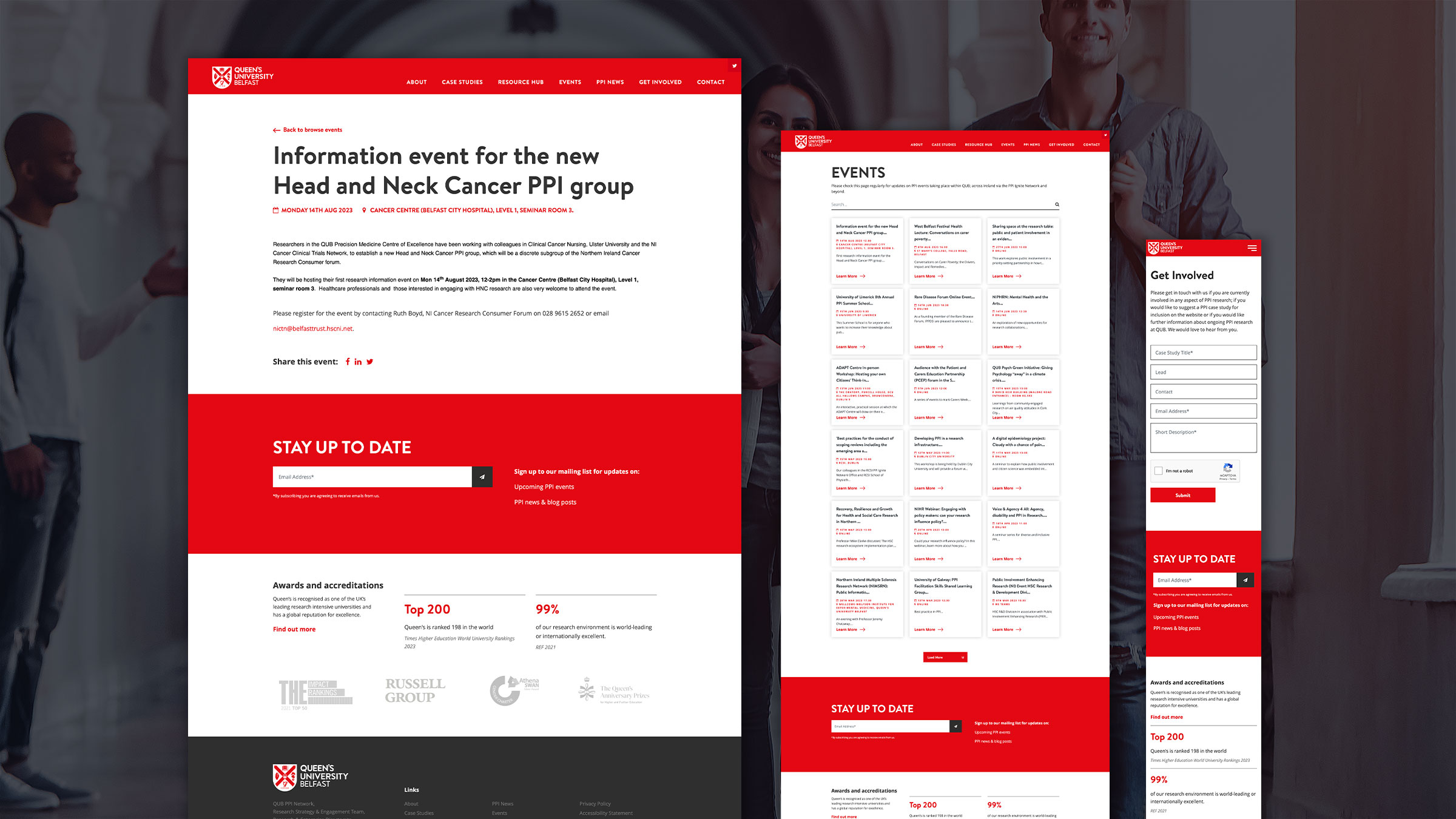 QUB PPI Hub Website Design by Element Seven resppnsive, modern