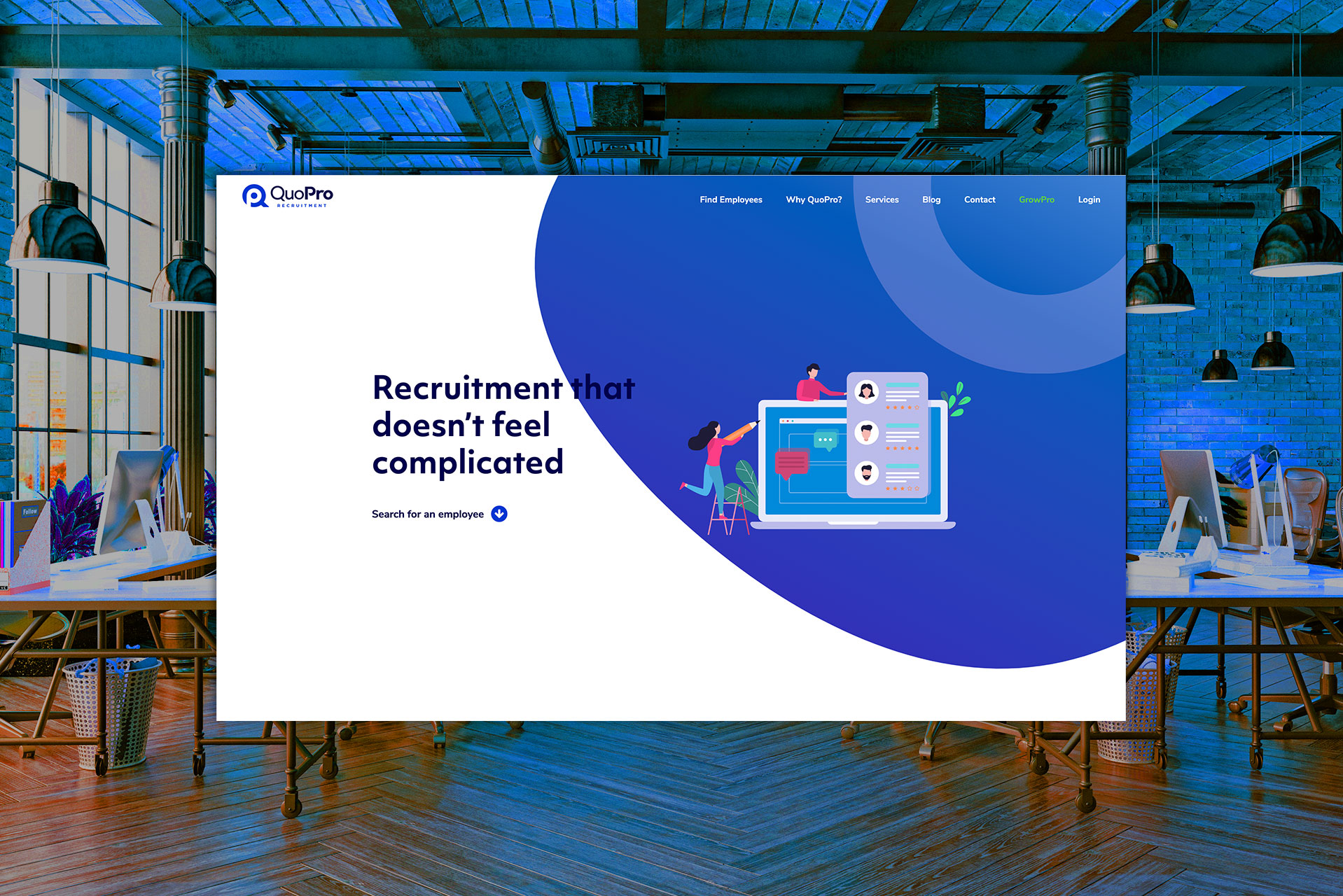 QuoPro Recruitment Website Design by Element Seven responsive, modern