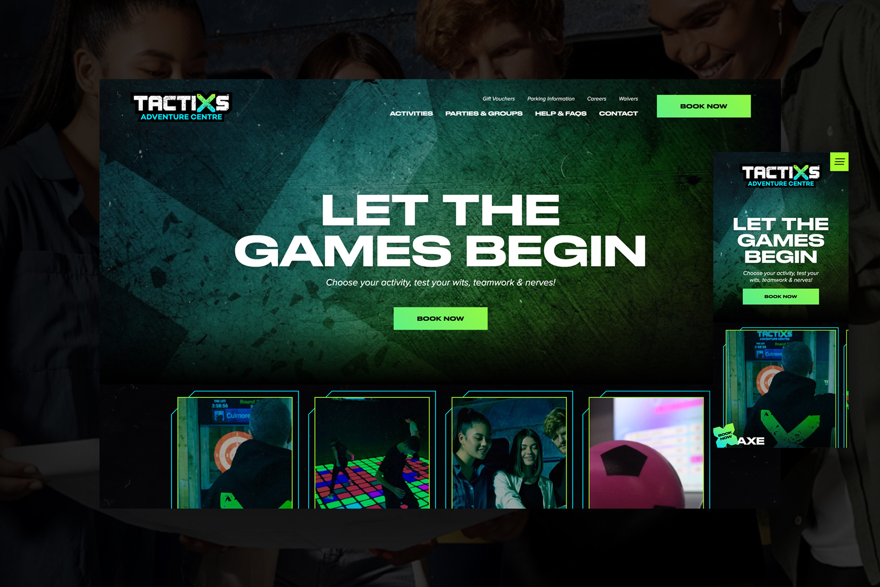 Tactixs Adventure Centre Website Design by Element Seven responsive, modern