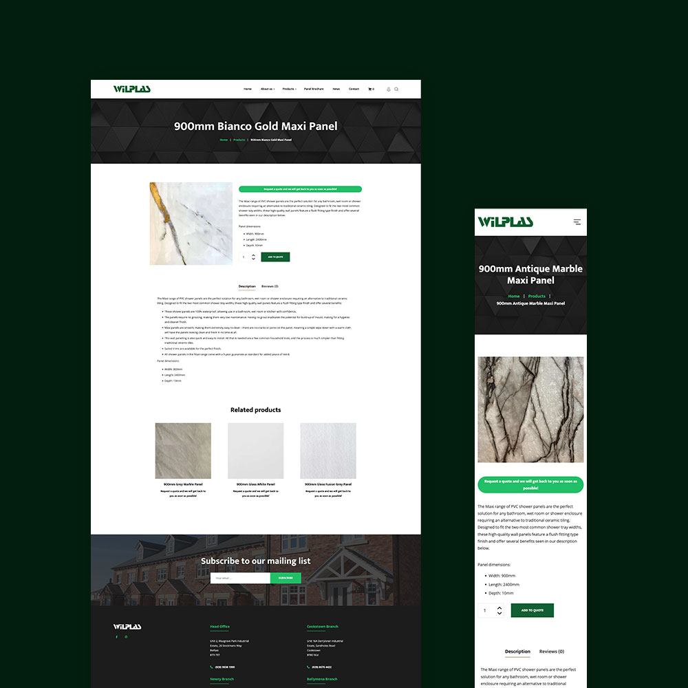 Wilplas Website Design by Element Seven resppnsive, modern
