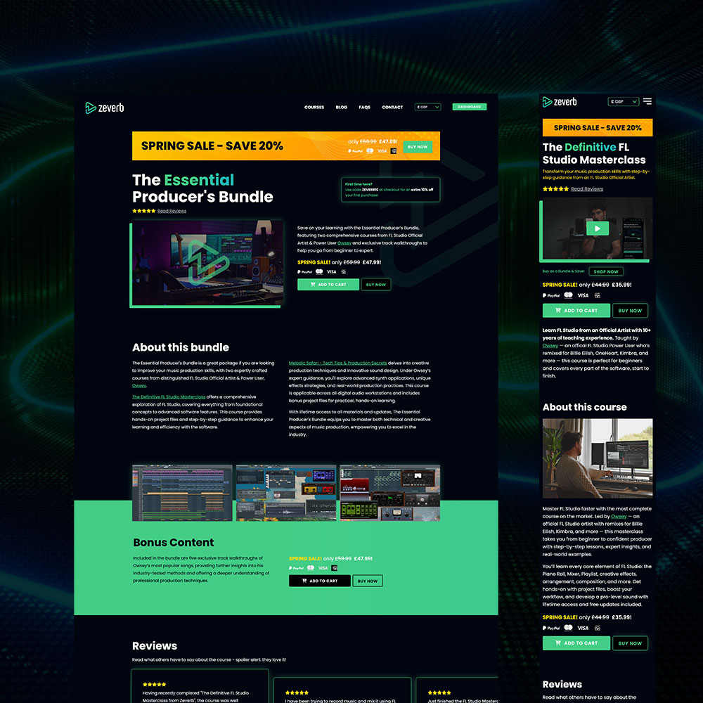 Zeverb Website Design by Element Seven responsive, modern